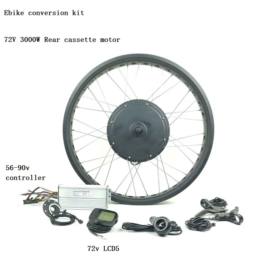 Fat, фара для электровелосипеда в conversion kit 72V 3000W амортизационная вилка для велосипеда сзади кассета бесщеточный non-Эпицентр деятельности шестерни двигателя Электрический велосипед колеса с LCD5