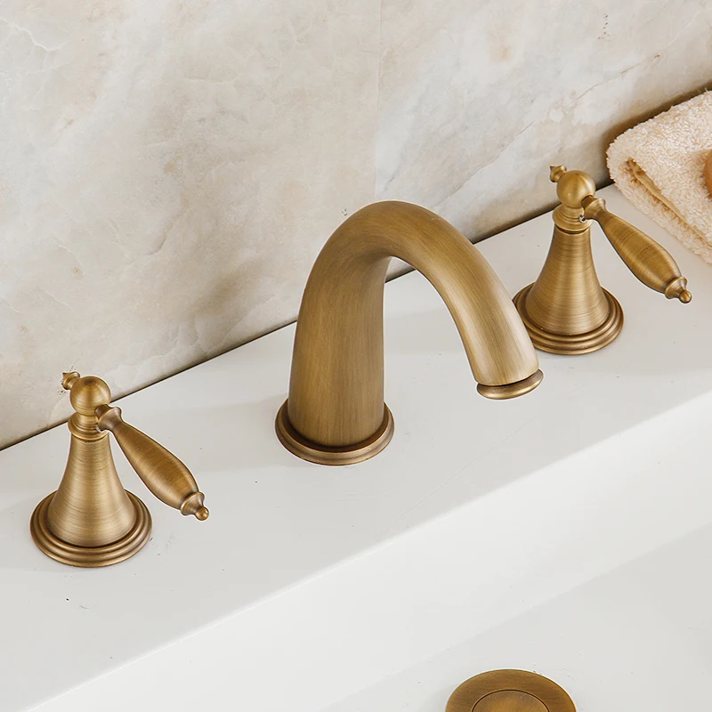 Смесители для кухни бронзовый античный три отверстия Пять шт Набор Европейский