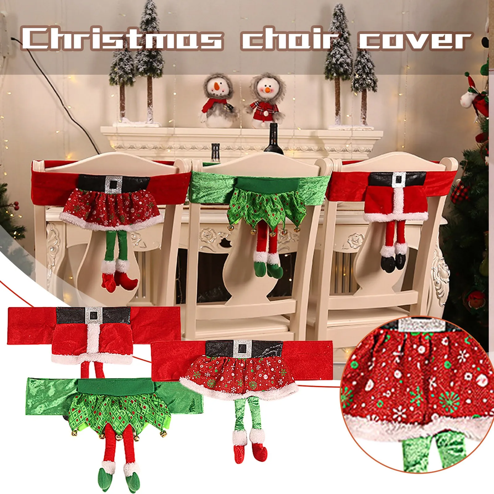 

2021 Christmas Cloth Chair Cover Santa Claus Covers Merry Christmas Decorations for Home Table Decoration Accessories Gifts 2022