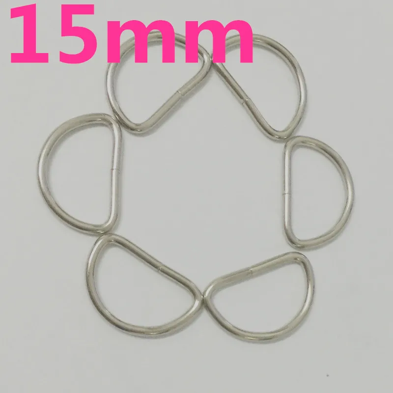 100 шт./лот 15 мм Серебряная бронзовая форма D Кольцо соединение железная