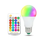 Умная лампа E27, 220 В, 5 Вт, 10 Вт, 15 Вт, сменная цветная волшебная лампа, Светодиодная лампа E27 RGB, ИК-лампа с дистанционным управлением и режимом памяти