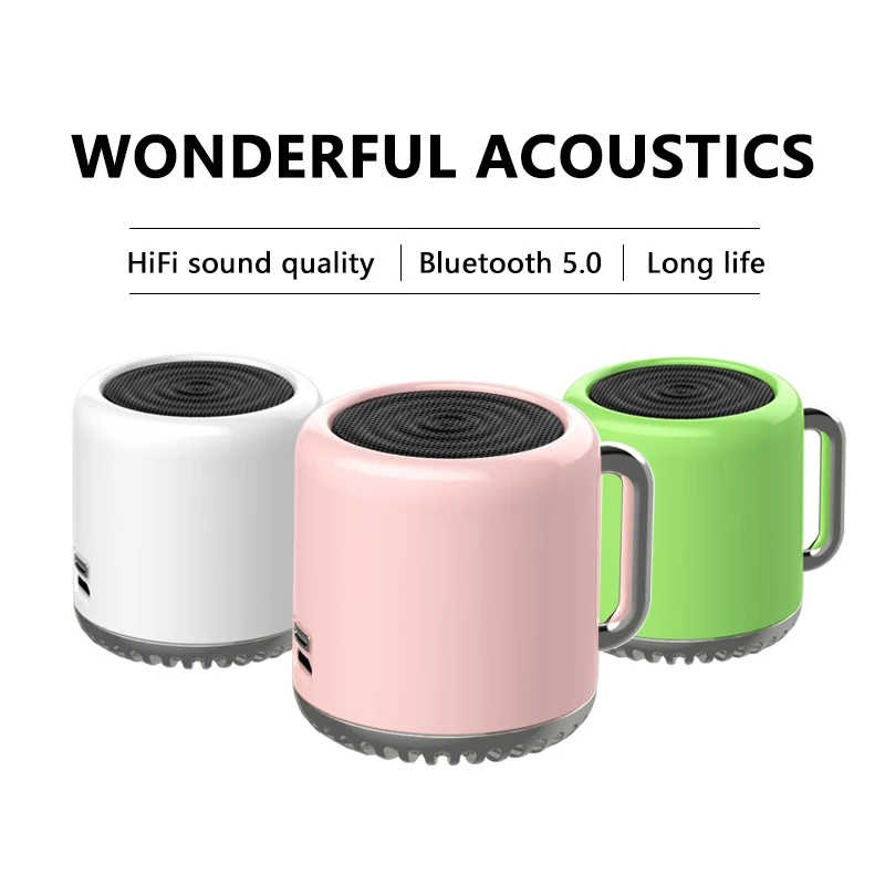 

Portable Mini Bluetooth Speaker Creative Teacup Wireless Bass Outdoor USB Speakers Subwoofer Loudspeaker Ornaments Soundbox