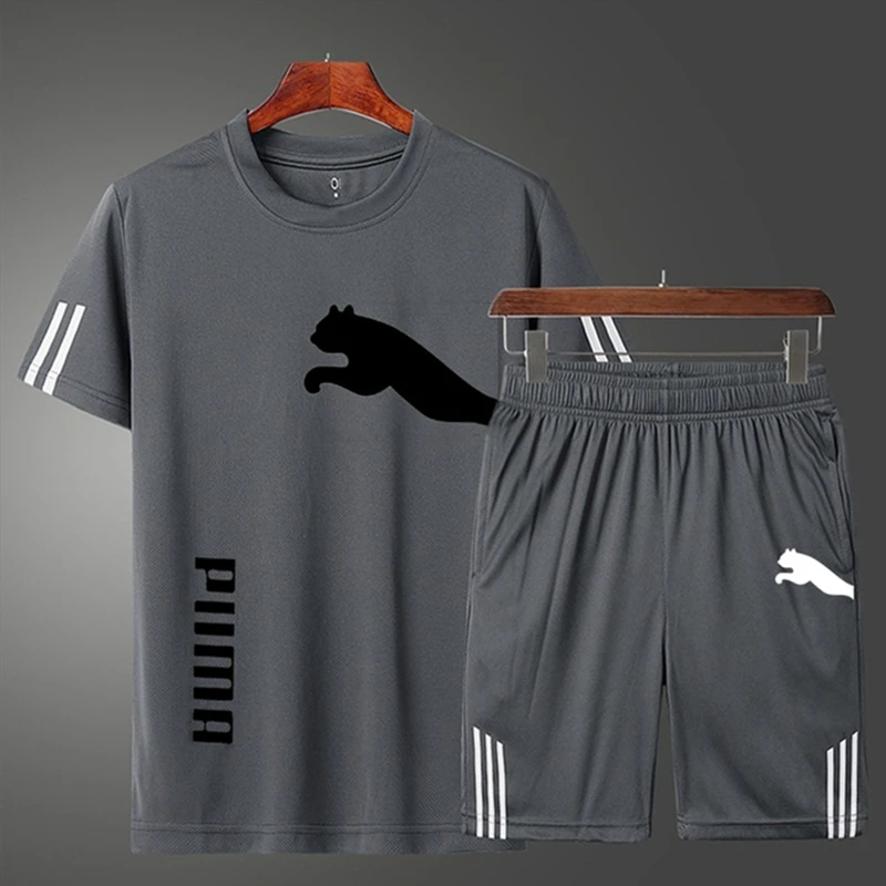 

T-shirt e pantaloncini da uomo Sportswear Running Track Suit basket Football Outfit Summer Mesh tessuto traspirante Set 2 pezzi