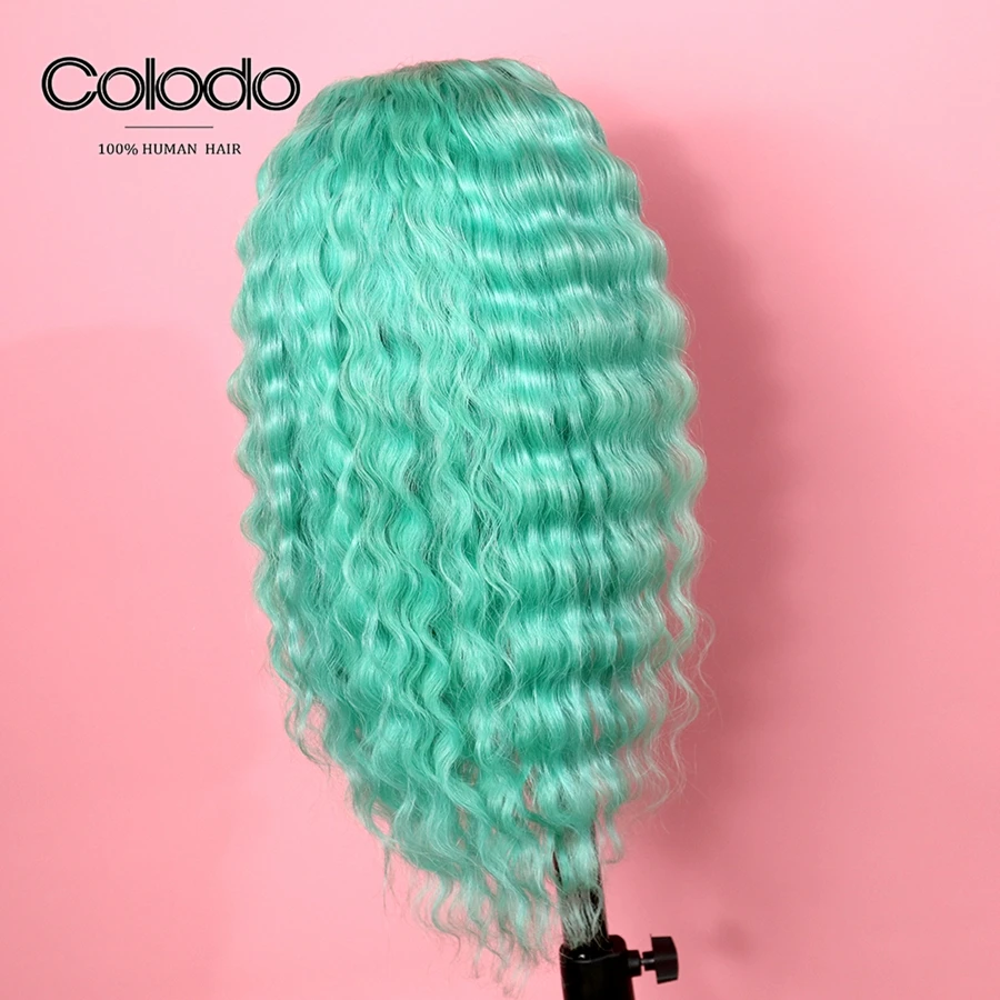 Волосы волнистые COLODO кружевные передние волосы зеленого цвета Remy для женщин |