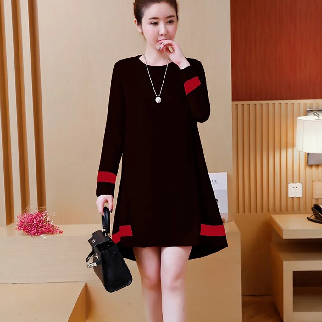 Women Autumn Fashion Korean Loose Dress Long Sleeve Leisure Dresses Harajuku Daily and party dress high quality robe noel F1 | Женская