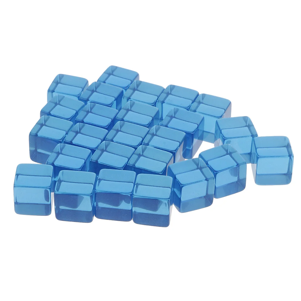 25 шт. D6 шестисторонние прозрачные пустые кубики настольная игра набор костей для