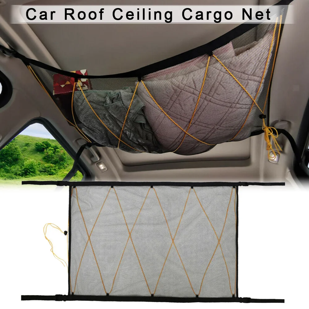 

Net Car Roof Parts Storage Bag Pocket Accessories Ceiling Cargo Mesh Organizer Polyester
