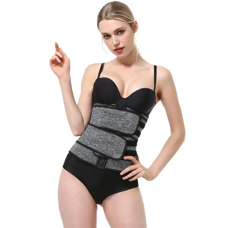 

Неопреновый корсет для похудения на молнии, с двойным ремнем