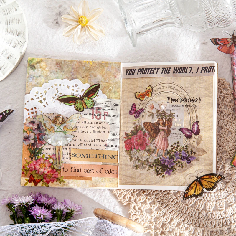 Водонепроницаемые наклейки Dimi 45 шт./коркоркор. в виде сказочных бабочек для