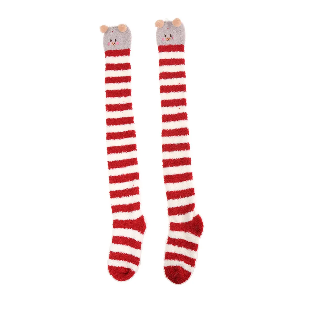 Женские носки до бедра для девочек зимние вязаные теплые толстые высокие Гольфы