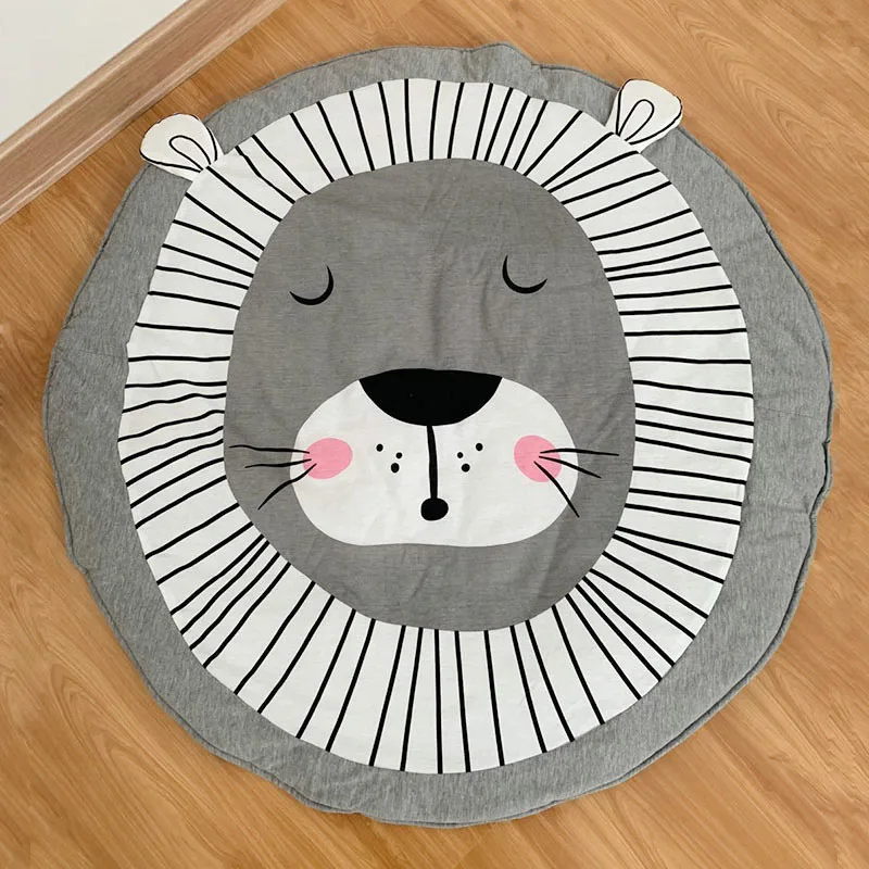 Игровой коврик круглый Лев Кролик Единорог коала игровые коврики Детский коврик для ползания одеяло ковер для детской комнаты коврики для занятий спортом