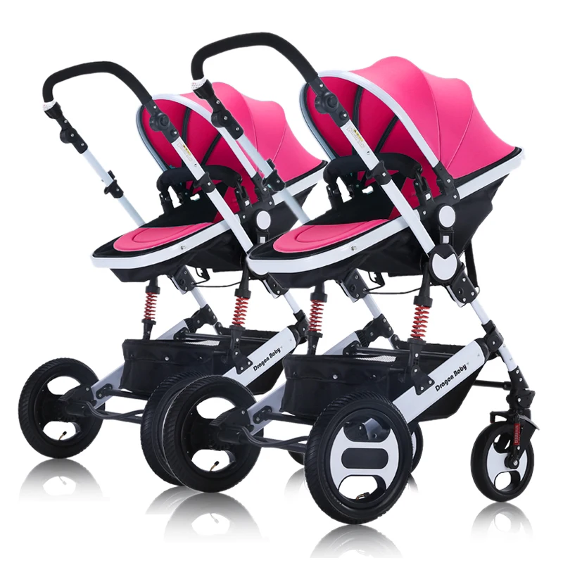

Twin Baby Strollers Can Sit and Detachable High Landscape Light Folding Shock Double Stroller Two Tire Cart