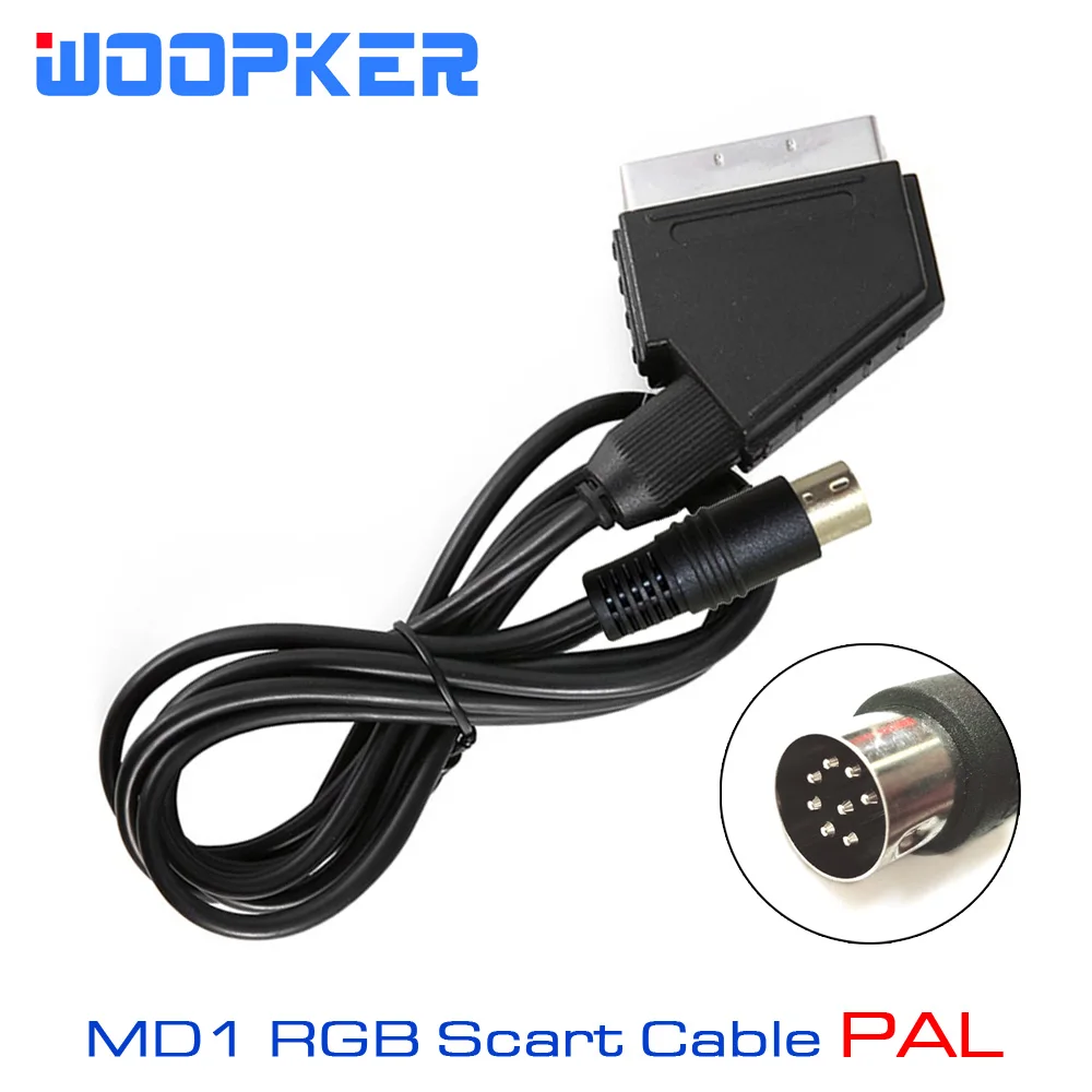 

6FT RGB Scart Cable PAL TV Lead for Sega Genesis 1 Mega Drive MD1 Console Game Replacement 1.8M AV Video Wire