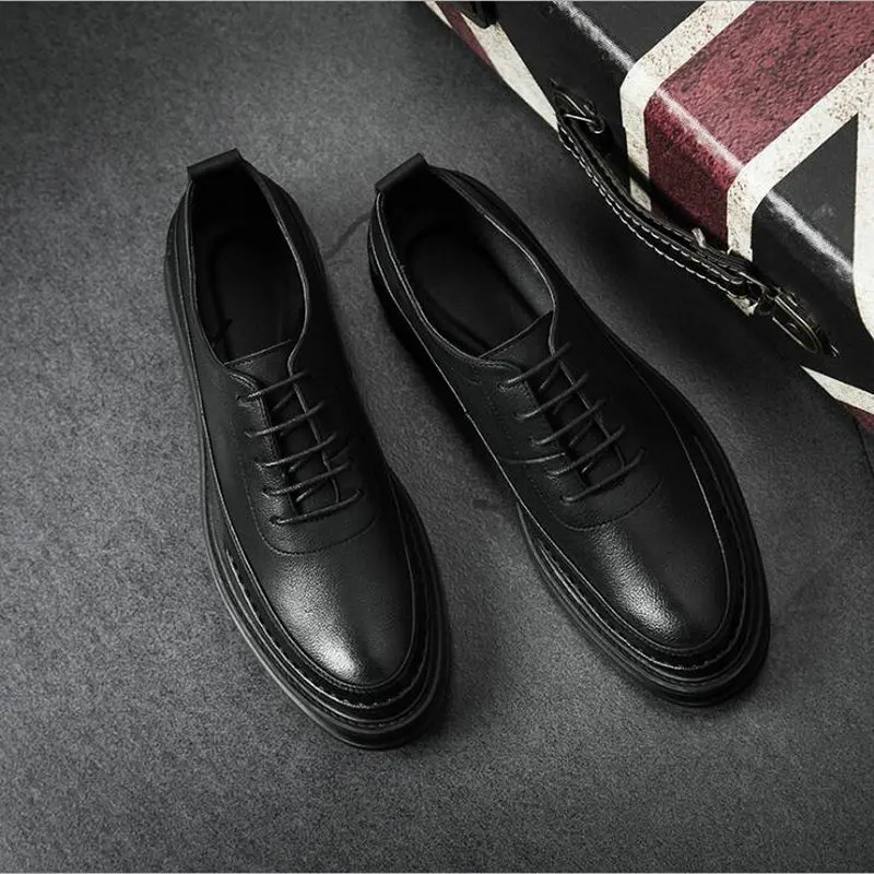 Мужские деловые кожаные туфли черные коричневые в итальянском стиле для костюма