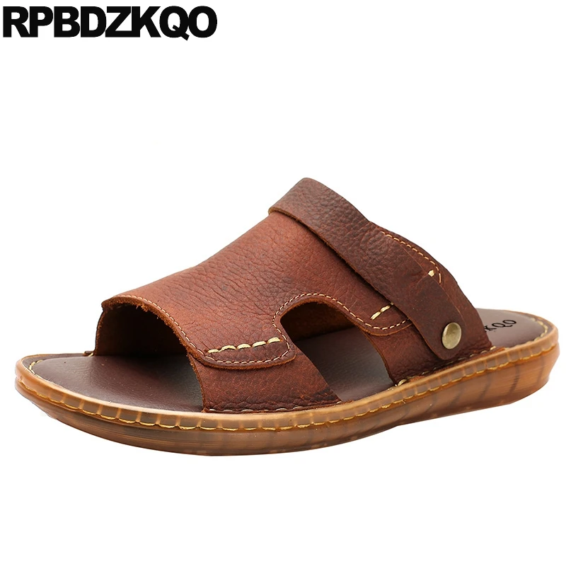 

Slippers Brown Casual Mens Sandals 2021 Summer Outdoor Shoes Beach Waterproof Water Big Size Fashion Slip On Slides Large 45