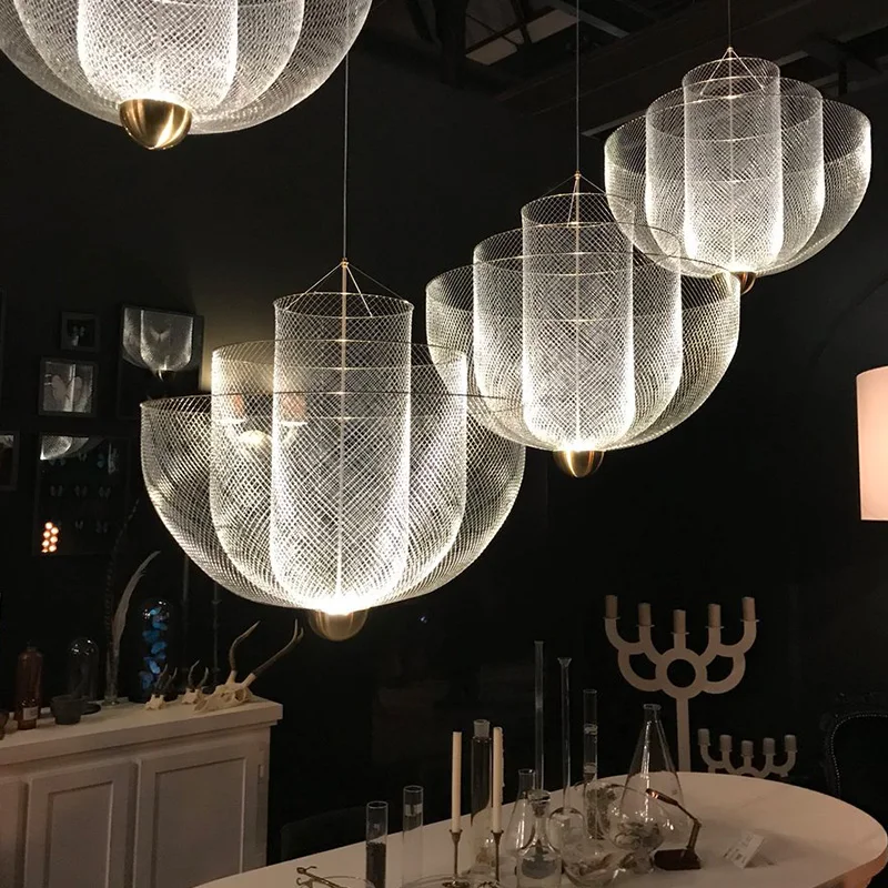 Artpad Italy Design Metal Grid Lamparas De Techo Colgante Moderna Fashion Cloth Store Pendant Lighting Fixture Warm | Освещение