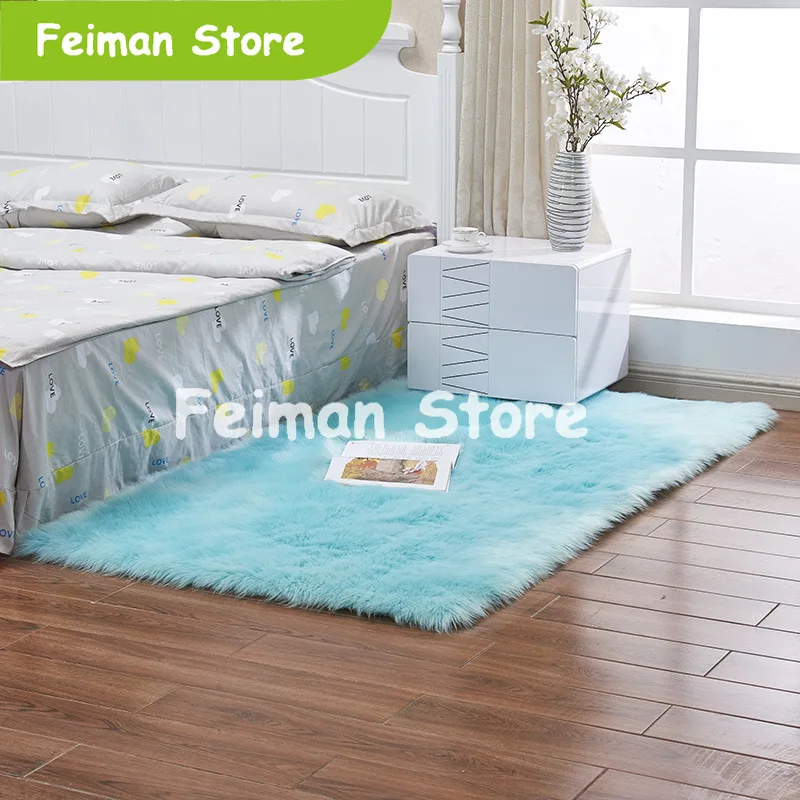 Искусственная кожа длинный искусственный мех шерсть мягкие ковры для гостиной