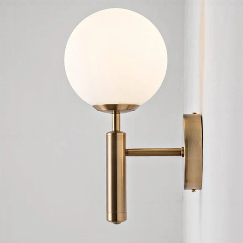 

Decorative Led Wall Lamp Lighting Nordic Glass Ball Chandelier Bathroom Mirror Light Gold Modern Round Wall Lamp Warm White Ligh