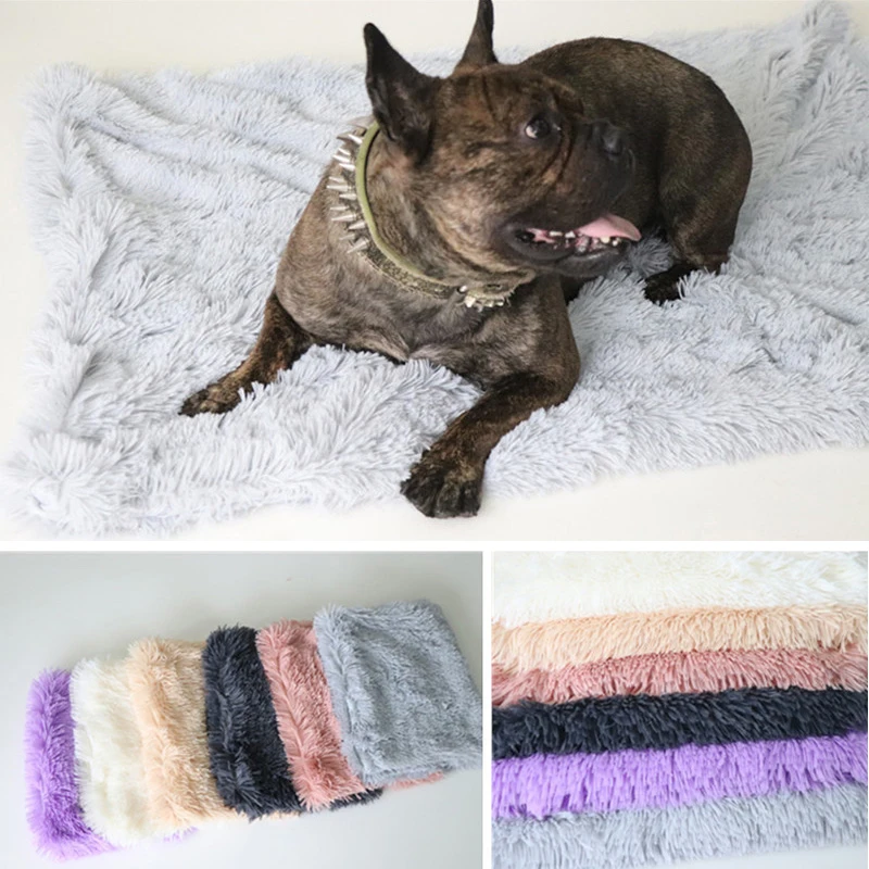 Двухслойное мягкое одеяло для домашних животных зимняя теплая кровать кошек