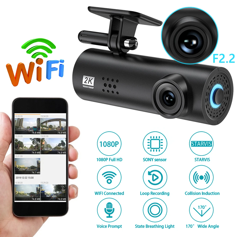 

Видеорегистратор VODOOL LF9 Pro, Wi-Fi, 1080P, Full HD