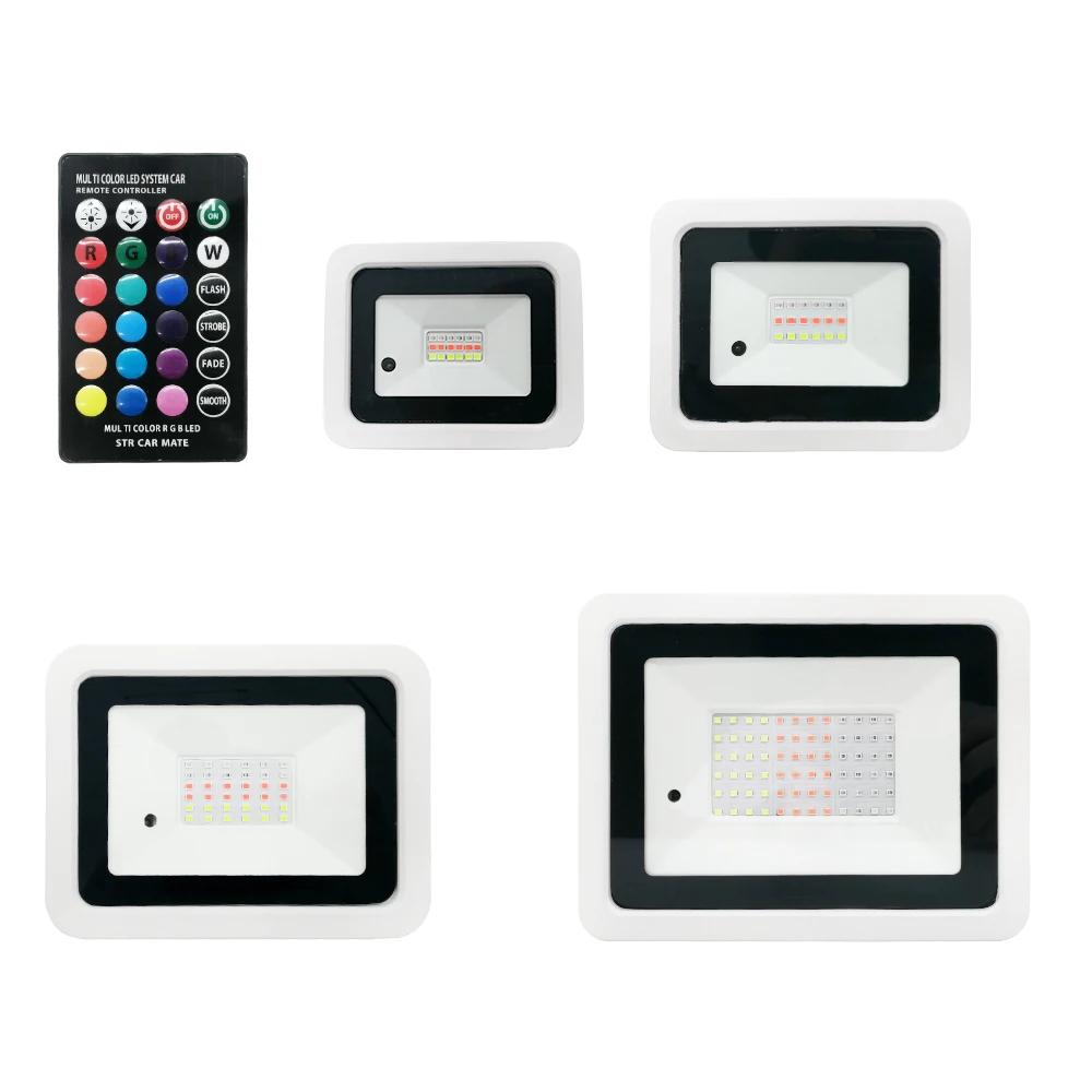 20 Вт 30 50 100 RGB Светодиодный прожектор AC 110 В/220 В наружная настенная шайба лампа