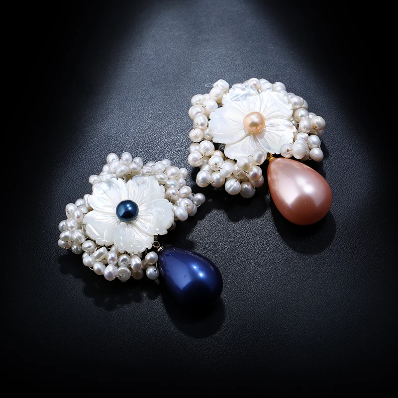 Название: синий броши с искусственным жемчугом для Для женщин ручной работы
