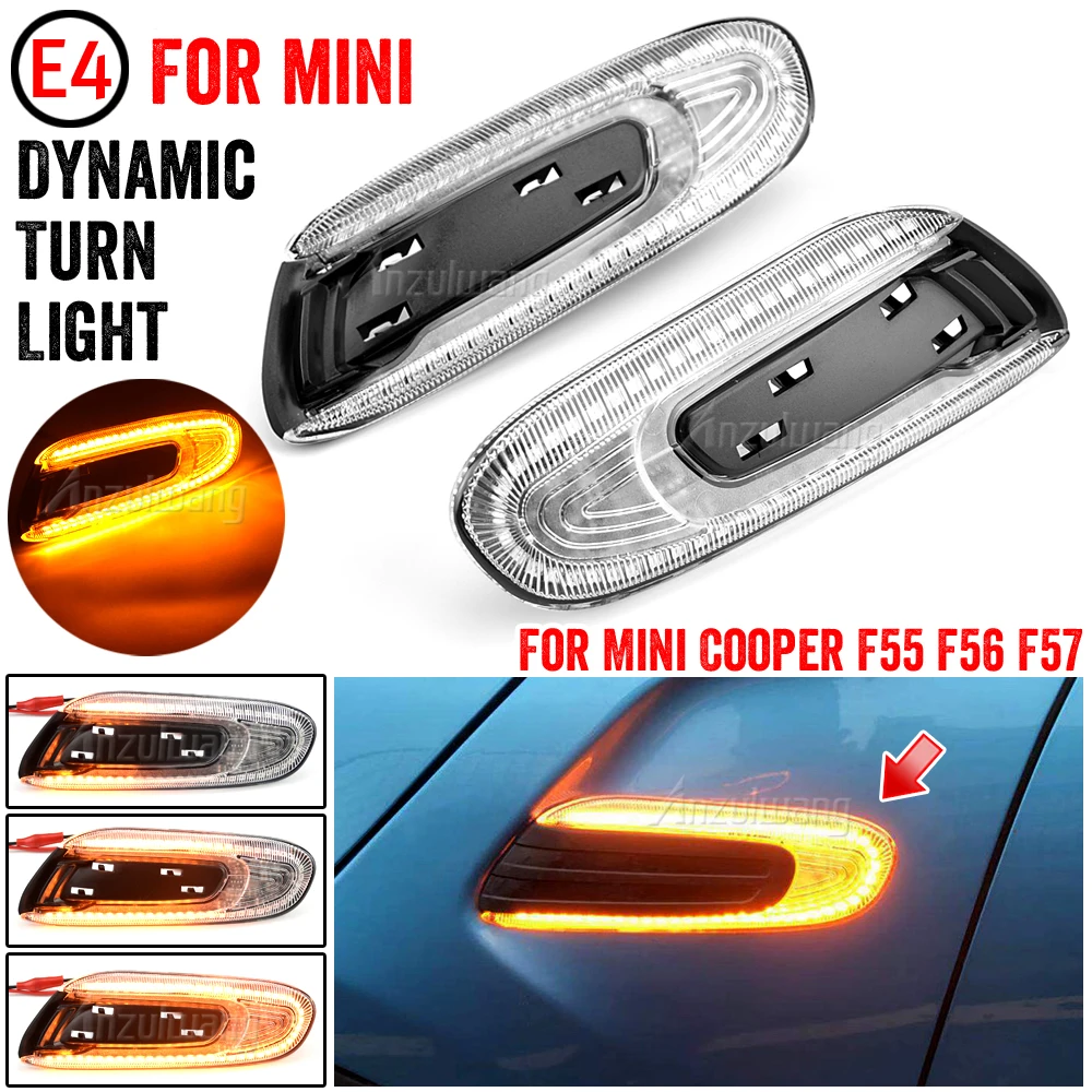 

For BMW MINI COOPER F55 F56 F57 Dynamic LED Side Marker Turn Signal Indicator Repeater Light lamp Sequential Blinker 1Pair