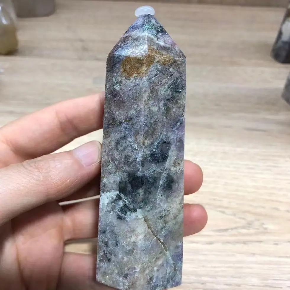 Природный кристалл точечный энергетический столбик обелиск ручная полировка