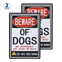 beware of dog sign 2 pack beware of dog warning signs warning safety signs indoor or outdoor use easy mounting for yard