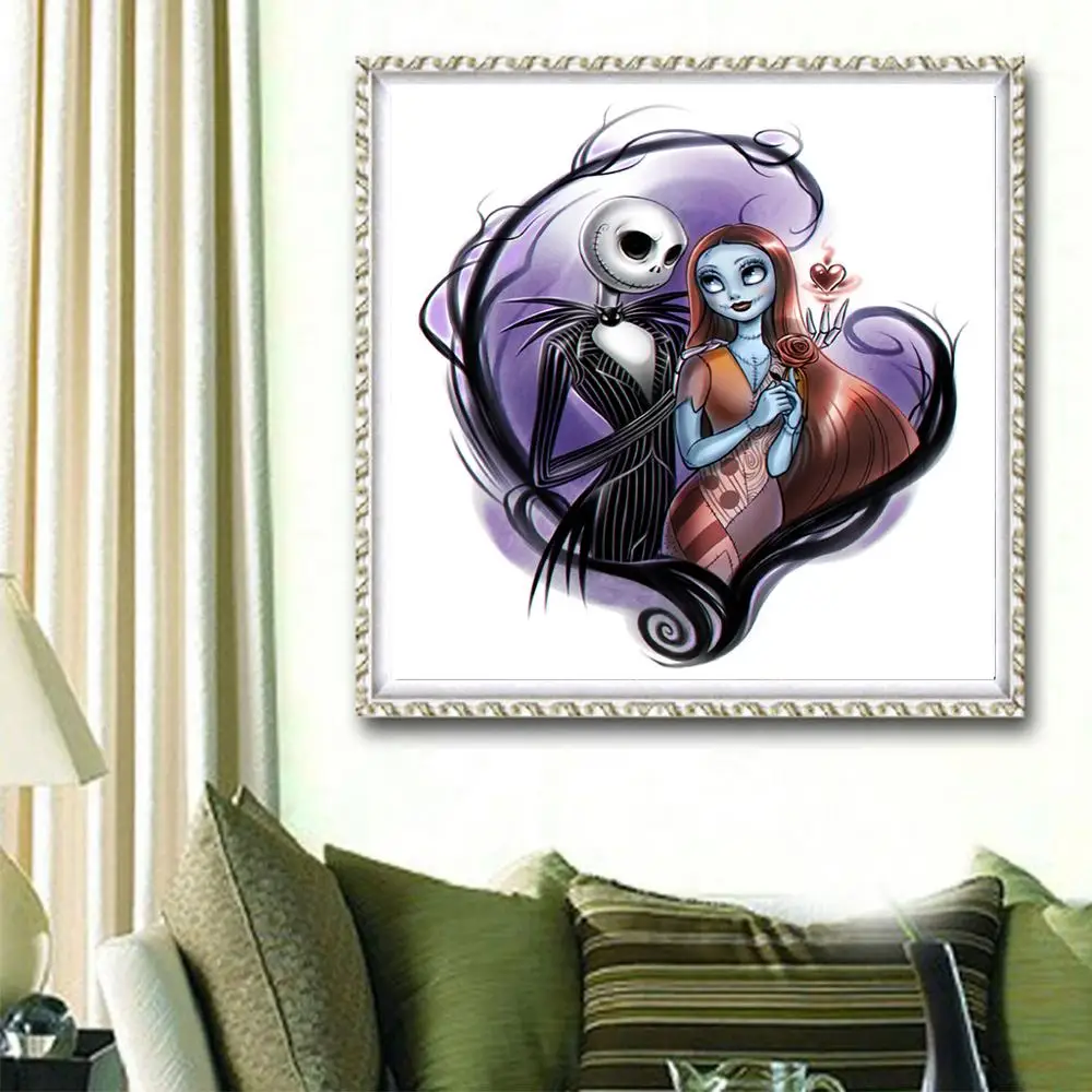 DIY Full 5D Diamond Painting Nightmare Before Christmas Jack and Sally Lover Embroidery Cross Stitch Mosaic Home Decor | Дом и сад