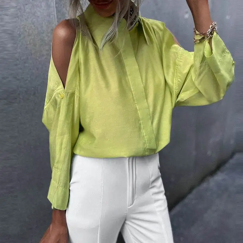 

Ladies Blouses 2022 VONDA Women Casual Turn-down Collar Button Up Long Sleeve Tops Party Blouse Blusas Femininas Oversized