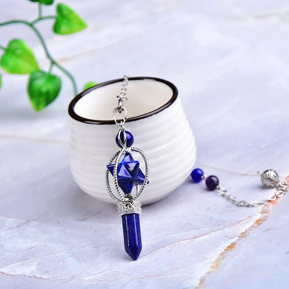 Натуральный кристалл Merkaba приданое маятник розовый кварц подвесной рейки