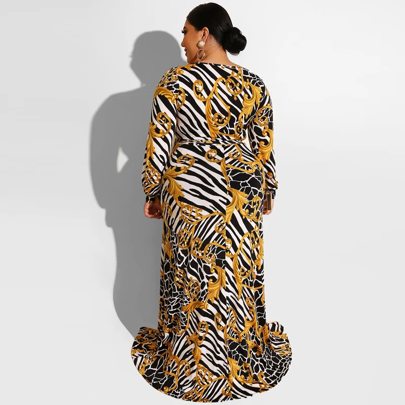 Новое модное сексуальное женское Макси платье с длинным рукавом глубоким