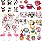 Рождественский набор с фламинго, пандой, нашивки с совой, нашивка с утюгом, а-образный моющийся аппликация на одежду, аксессуары, термотрансферные наклейки