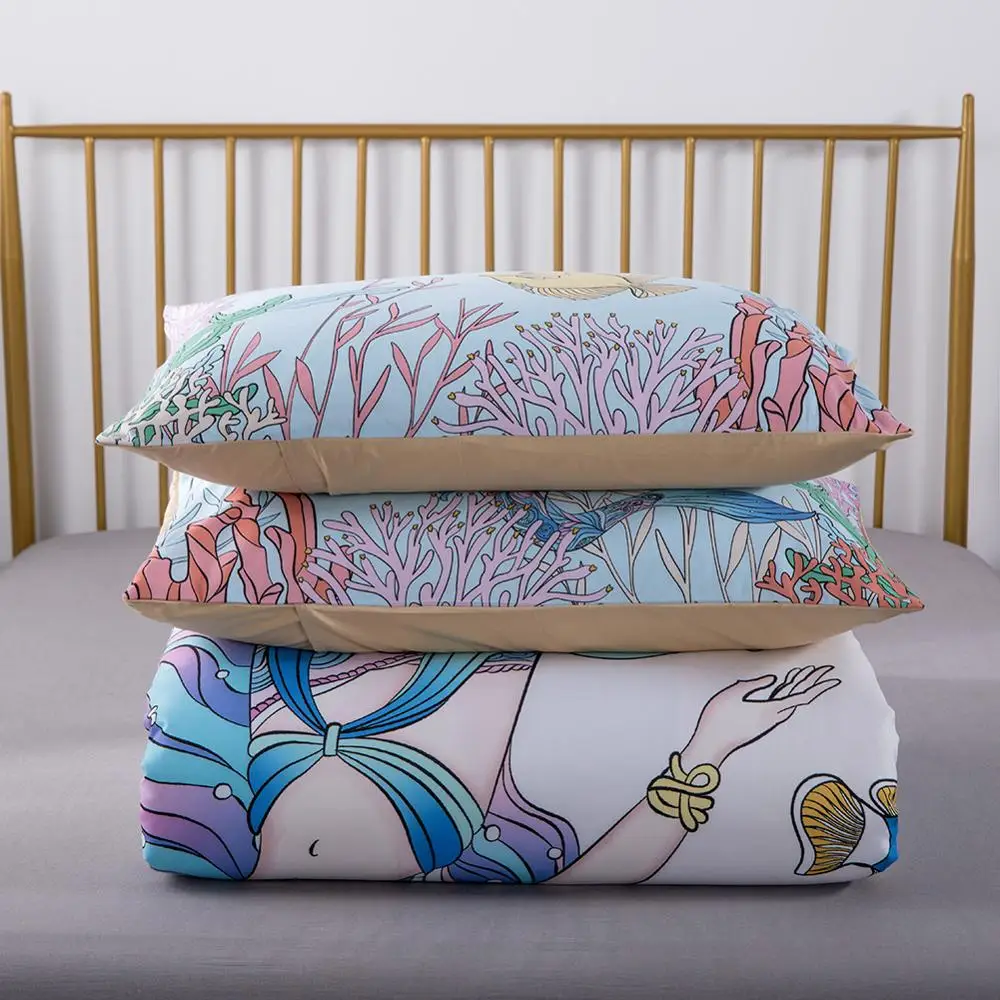 Elephant Mother and Child Bedding Set Bedroom Decor 100% Microfiber Soft Hypoallergenic Zipper 1PC Duvet Cover with Pillowcases | Дом и сад