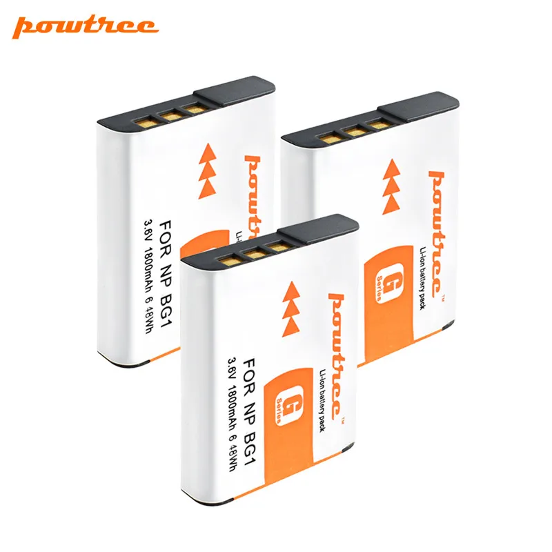 Аккумулятор POWTREE 3 6 В 1800 мА · ч аккумулятор NP BG1 NPBG1 + ЖК зарядное устройство для