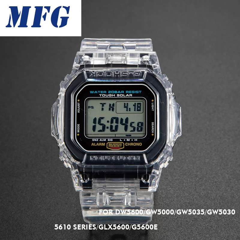 Прозрачный ремешок для часов с рамкой для часов DW5600 5610 серии DW/GW5000 браслет с металлической застежкой