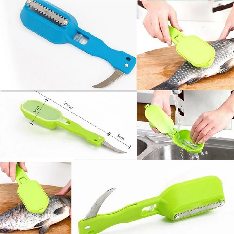 

Fish Skin Brush Fast Remove Fish Scale Scraper Planer Tool Fish Scaler Fishing Knife Cleaning Tools Kitchen Cooking Tool