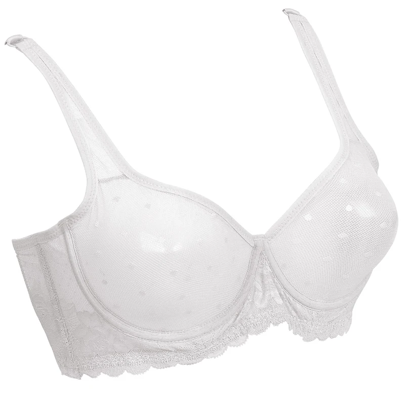 Женский ультратонкий бюстгальтер белый сетчатый без косточек 70 75 80 85 90 95 100 A B C D DD E