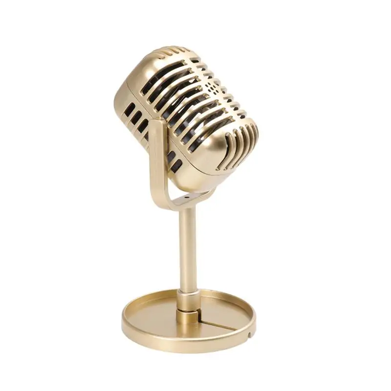 

1pc Microphone Model Toy Stage Simulation Retro Microphone Nostalgia Adornment Desktop Decoration Musical Toys