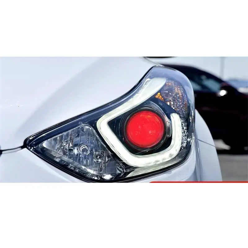 Боковой указатель поворота внешний стиль авто Drl светодиодные дневные ходовые части фары автомобильные фары в сборе для hyundai Elantra