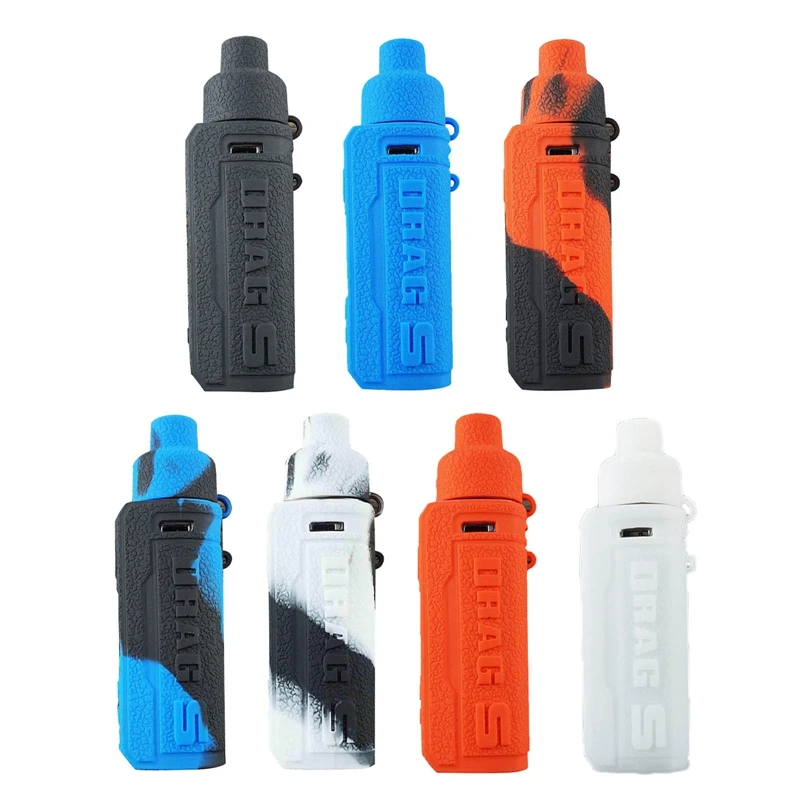 

1pc Texture Cover For Voopoo Drag S Silicone Case Sleeve Skin Protective Rubber Sleeve Colorful Protective Cover