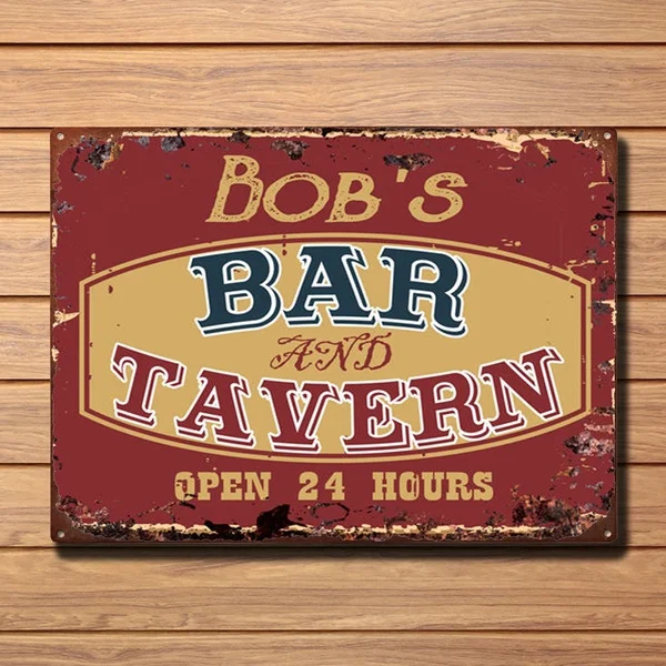 

Боб's бар и таверна, деревенский жестяной шикарный знак, домашний магазин, Декор, подарок, ретро, винтажный жестяной знак, бар, паб, домашний м...