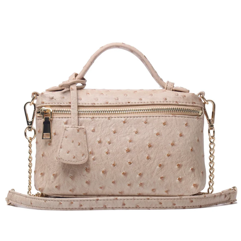 Ostrich Khaki Классический страуса кожаная сумка от китайской фабрики ретро мягкая кожаная сумка клатч вечерняя сумочка; BS010 Для женщин; мужские лоферы под кожу питона Женская сумочка для вечерние - Цвет: Ostrich Khaki
