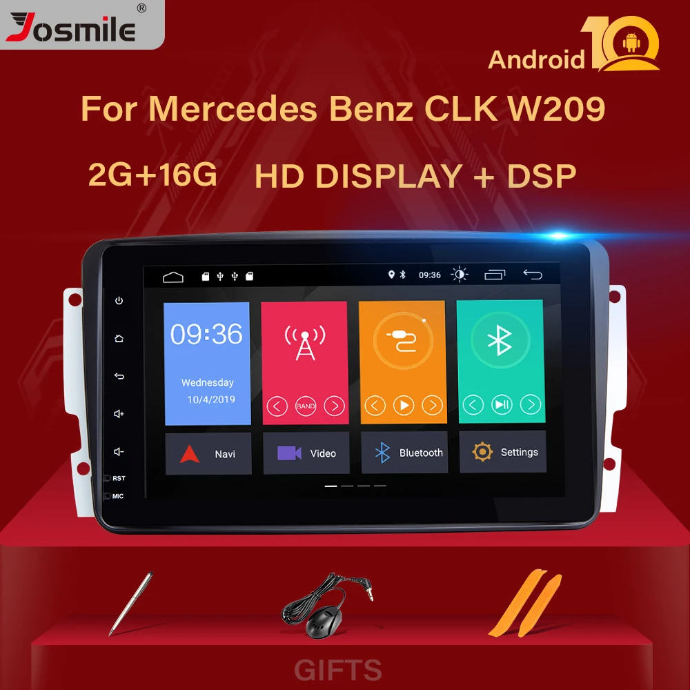 DSP 2 din Android 10 автомобильный мультимедийный плеер GPS для Mercedes Benz CLK W209 W203 W463 W208