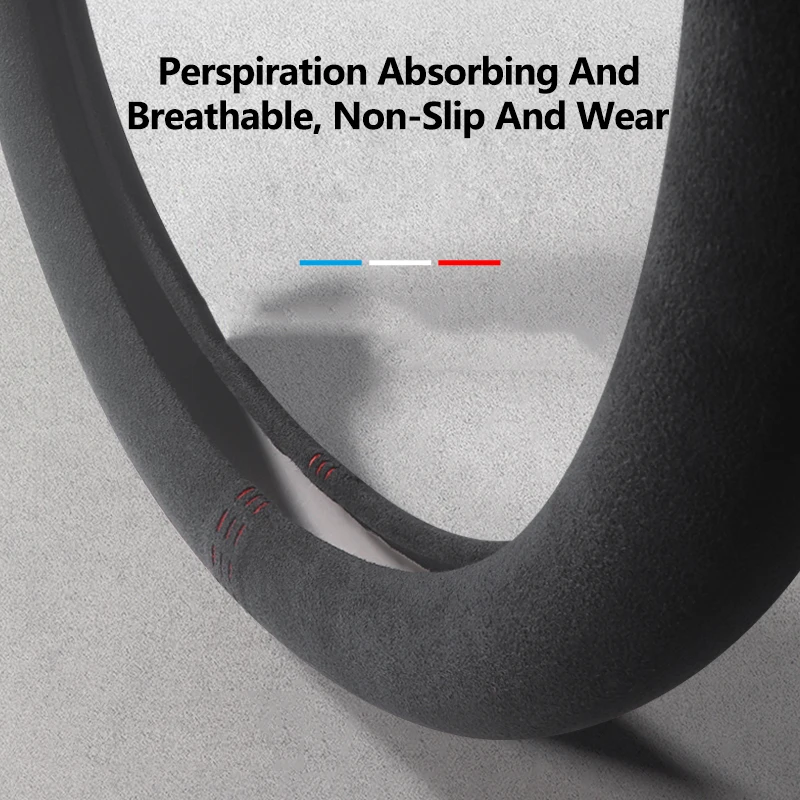 

Non-Slip Wear-Resistant Black Alcantara Suede Car Steering Wheel Cover For Peugeot 607 Car Decoration Accessories