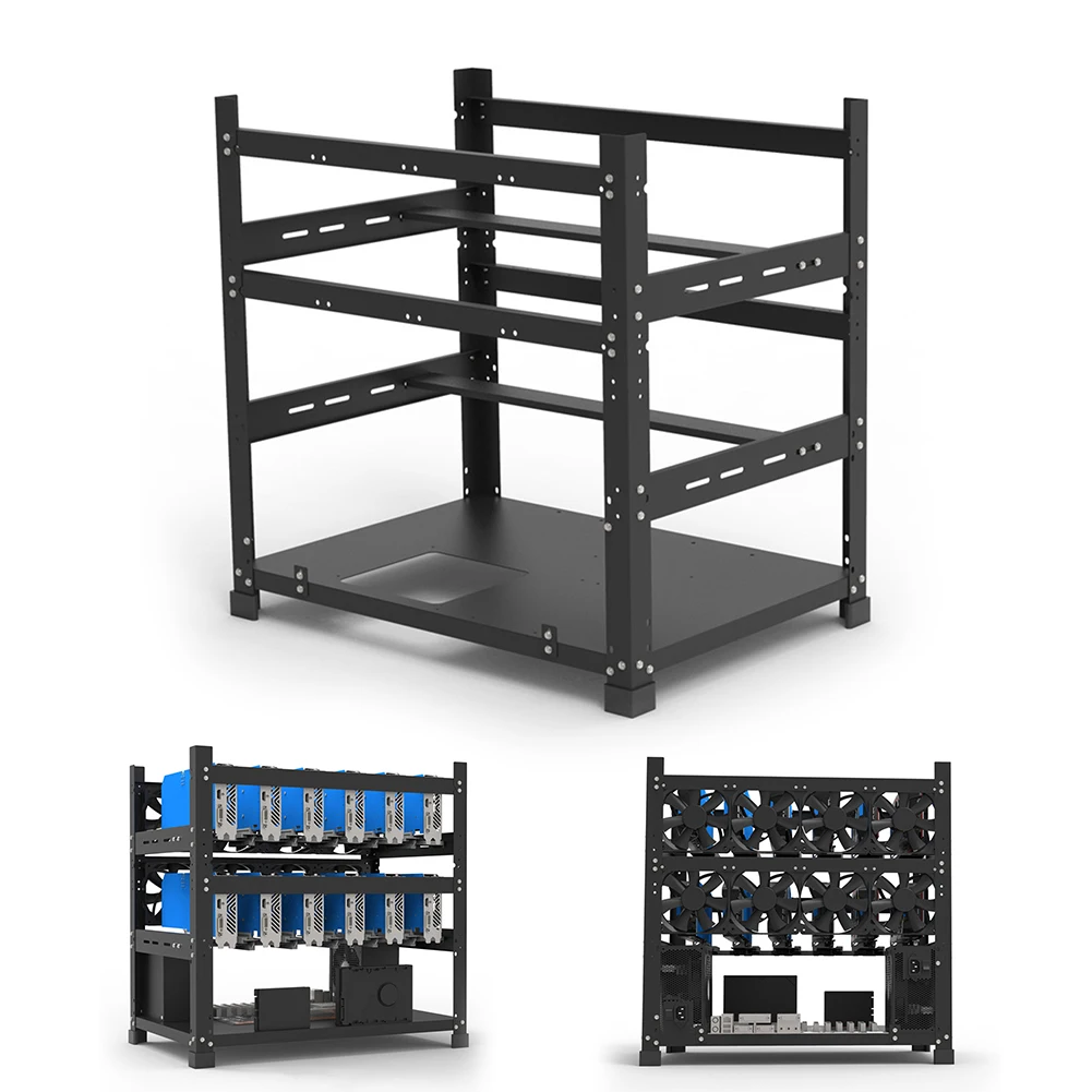 

3 Layer 12 GPU Mining Rig Stackable Open Air Rack Case Computer Unassembled Frame Rig BTC Bitcoin Miner Kit Motherboard Bracket