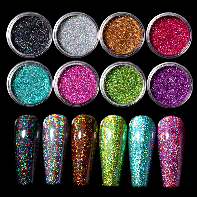 Набор голографических блесток NICOLE DIARY для ногтей Блестящий ослепительный