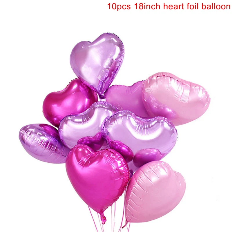 10pcs mixed 3 color 10 шт мульти розовое золото сердце фольгированные шары конфетти латексные воздушные шары для дня рождения вечерние украшения дети взрослые шарики для свадьбы - Цвет: 10pcs mixed 3 color
