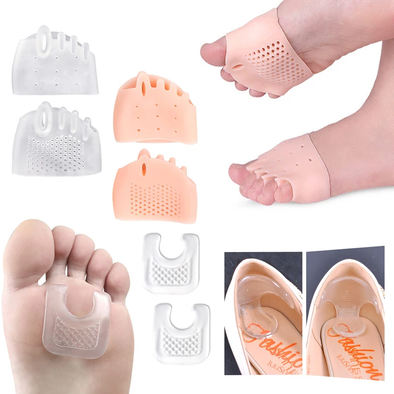 

Silicone Gel Insoles Forefoot Pads Bone Thumb Bunion Corrector Anti Slip Rubbing Cushion Pad Invisible High Heel Shoes Stickers
